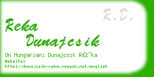 reka dunajcsik business card